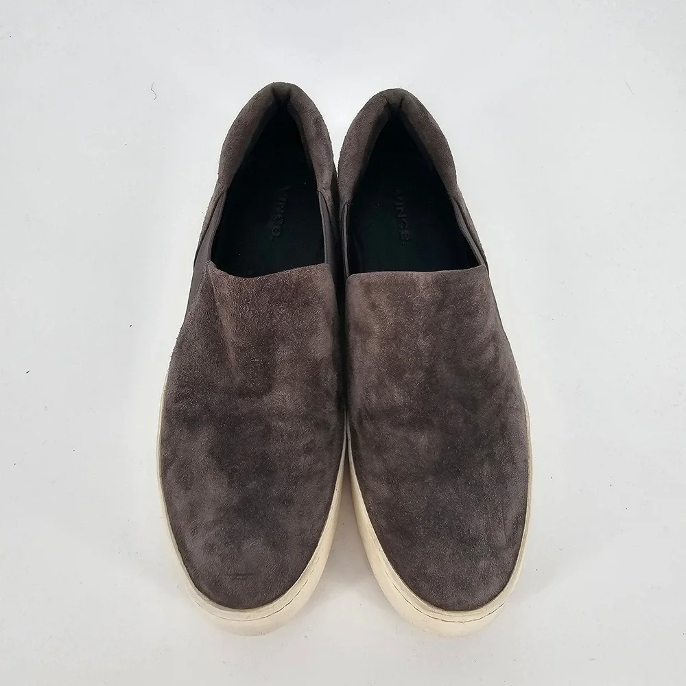 Vince Blair Suede Platform Slip On Sneakers 9.5 M Gray Casual‎ Skate Normcore